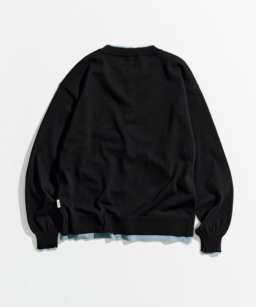 CREW NECK LAYERED CARDIGAN / クルーネックレイヤードカーディガン