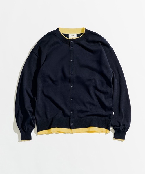 WETTEMPT（ウィテンプト）の「CREW NECK LAYERED CARDIGAN / クルーネックレイヤードカーディガン（カーディガン/ボレロ・メンズ・ブラック/ネイビー・SMALL/MEDIUM/LARGE）」の4枚目の写真