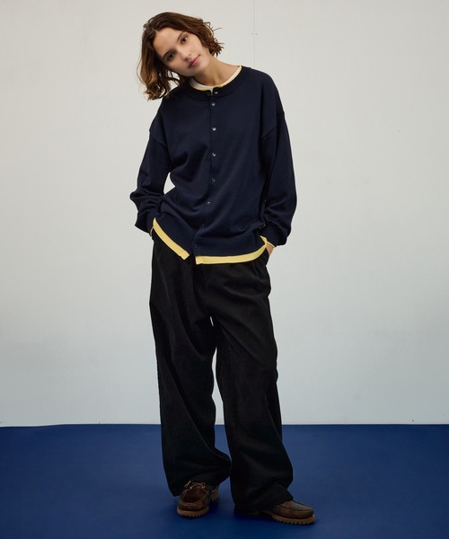 WETTEMPT（ウィテンプト）の「CREW NECK LAYERED CARDIGAN / クルー
