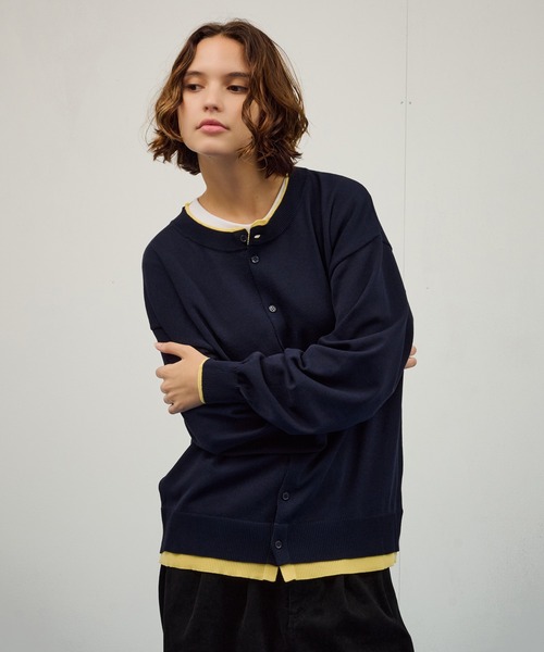 WETTEMPT（ウィテンプト）の「CREW NECK LAYERED CARDIGAN / クルーネックレイヤードカーディガン（カーディガン/ボレロ・メンズ・ブラック/ネイビー・SMALL/MEDIUM/LARGE）」の8枚目の写真