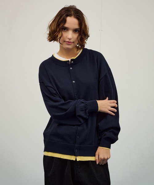 WETTEMPT（ウィテンプト）の「CREW NECK LAYERED CARDIGAN / クルーネックレイヤードカーディガン（カーディガン/ボレロ・メンズ・ブラック/ネイビー・SMALL/MEDIUM/LARGE）」の9枚目の写真