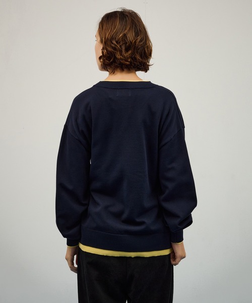 WETTEMPT（ウィテンプト）の「CREW NECK LAYERED CARDIGAN / クルーネックレイヤードカーディガン（カーディガン/ボレロ・メンズ・ブラック/ネイビー・SMALL/MEDIUM/LARGE）」の14枚目の写真