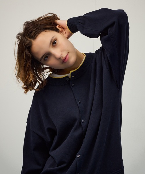 WETTEMPT（ウィテンプト）の「CREW NECK LAYERED CARDIGAN / クルーネックレイヤードカーディガン（カーディガン/ボレロ・メンズ・ブラック/ネイビー・SMALL/MEDIUM/LARGE）」の17枚目の写真