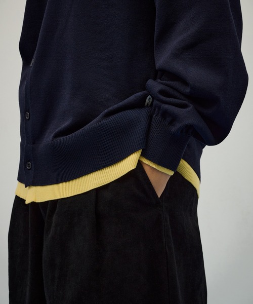 WETTEMPT（ウィテンプト）の「CREW NECK LAYERED CARDIGAN / クルーネックレイヤードカーディガン（カーディガン/ボレロ・メンズ・ブラック/ネイビー・SMALL/MEDIUM/LARGE）」の21枚目の写真