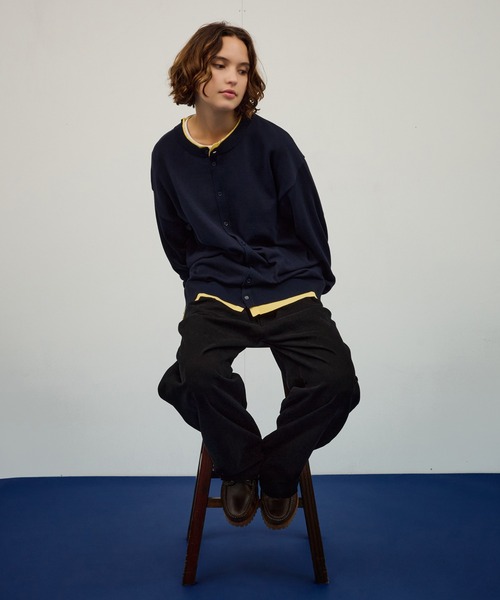 WETTEMPT（ウィテンプト）の「CREW NECK LAYERED CARDIGAN / クルーネックレイヤードカーディガン（カーディガン/ボレロ・メンズ・ブラック/ネイビー・SMALL/MEDIUM/LARGE）」の18枚目の写真