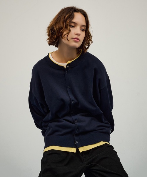 WETTEMPT（ウィテンプト）の「CREW NECK LAYERED CARDIGAN / クルーネックレイヤードカーディガン（カーディガン/ボレロ・メンズ・ブラック/ネイビー・SMALL/MEDIUM/LARGE）」の20枚目の写真