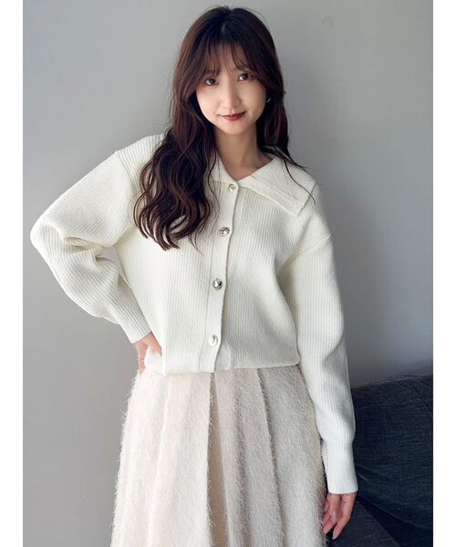 dazzlin（ダズリン）の「ビックカラーカーデ（カーディガン/ボレロ・レディース・キャメル/アイボリー/ブラック・FREE）」の15枚目の写真