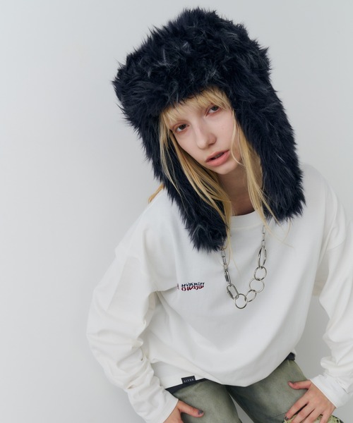 AIVER(アイバー)の「AIVER Atelier Made ミックスファーフライトキャップ(キャップ・メンズ・オフホワイト/ブラック×グレー・FREE)」の19枚目の写真