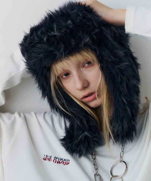 AIVER(アイバー)の「AIVER Atelier Made ミックスファーフライトキャップ(キャップ・メンズ・オフホワイト/ブラック×グレー・FREE)」の15枚目の写真