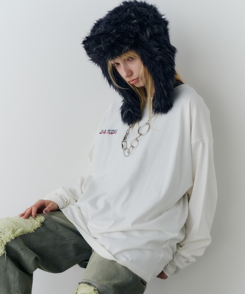 AIVER(アイバー)の「AIVER Atelier Made ミックスファーフライトキャップ(キャップ・メンズ・オフホワイト/ブラック×グレー・FREE)」の14枚目の写真