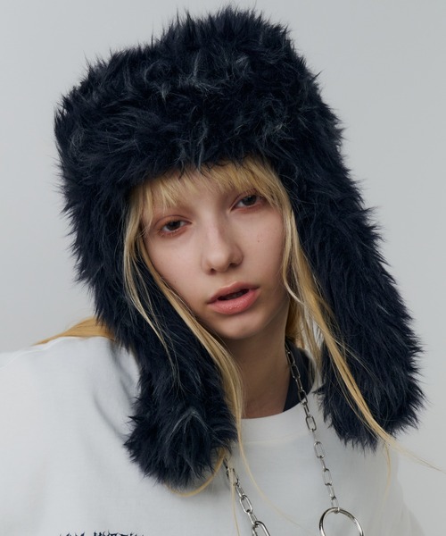 AIVER(アイバー)の「AIVER Atelier Made ミックスファーフライトキャップ(キャップ・メンズ・オフホワイト/ブラック×グレー・FREE)」の13枚目の写真