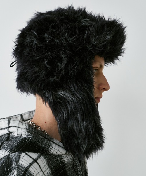 AIVER(アイバー)の「AIVER Atelier Made ミックスファーフライトキャップ(キャップ・メンズ・オフホワイト/ブラック×グレー・FREE)」の20枚目の写真