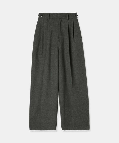 louren（ローレン ）の「【louren/ローレン】double tuck wide pants/ダブルタックワイドパンツ（その他パンツ・レディース・ベージュ/チャコールグレー・MEDIUM/SMALL）」の2枚目の写真