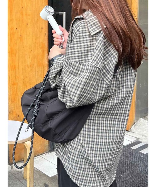 Flugge(フラッジー)の「オーバーチェックシャツ(シャツ/ブラウス・レディース・ブルー・FREE)」の2枚目の写真