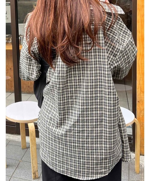 Flugge(フラッジー)の「オーバーチェックシャツ(シャツ/ブラウス・レディース・ブルー・FREE)」の3枚目の写真