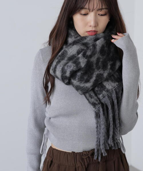 FREE'S MART(フリーズマート)の「ヒョウ柄大判ストール(ストール/ショール・レディース・グレー/ブラウン・フリ-)」の6枚目の写真