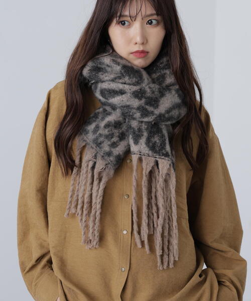 FREE'S MART(フリーズマート)の「ヒョウ柄大判ストール(ストール/ショール・レディース・グレー/ブラウン・フリ-)」の9枚目の写真