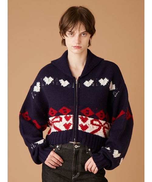 リボンカウチンニットカーディガン（カーディガン/ボレロ）｜FURFUR