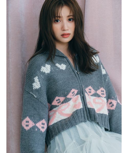 FURFUR(ファーファー)の「リボンカウチンニットカーディガン(カーディガン/ボレロ・レディース・ホワイト/グレー/ネイビー・F)」の2枚目の写真