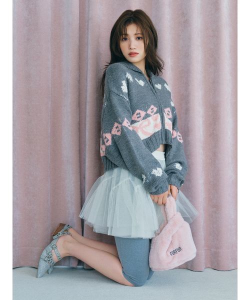 FURFUR(ファーファー)の「リボンカウチンニットカーディガン(カーディガン/ボレロ・レディース・ホワイト/グレー/ネイビー・F)」の5枚目の写真