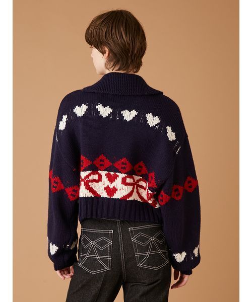 リボンカウチンニットカーディガン（カーディガン/ボレロ）｜FURFUR