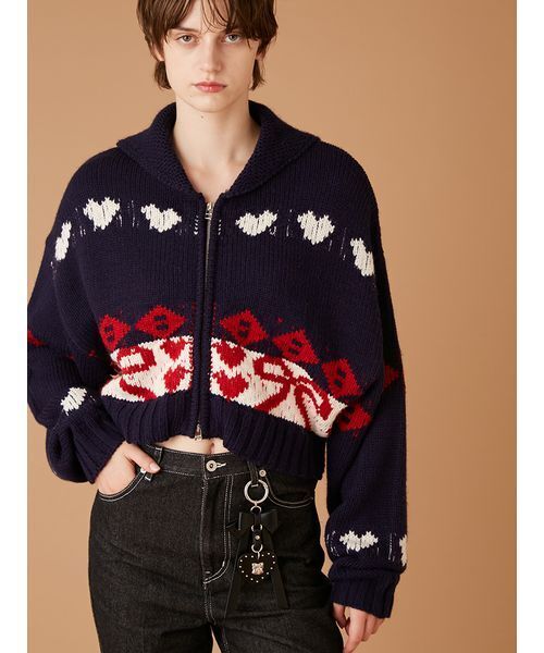 リボンカウチンニットカーディガン（カーディガン/ボレロ）｜FURFUR