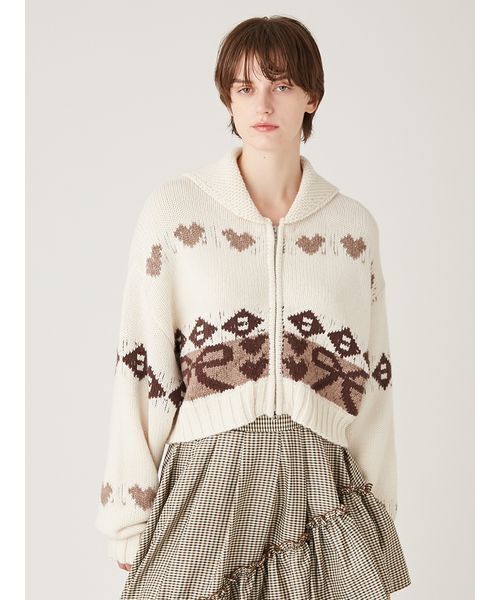 リボンカウチンニットカーディガン（カーディガン/ボレロ）｜FURFUR