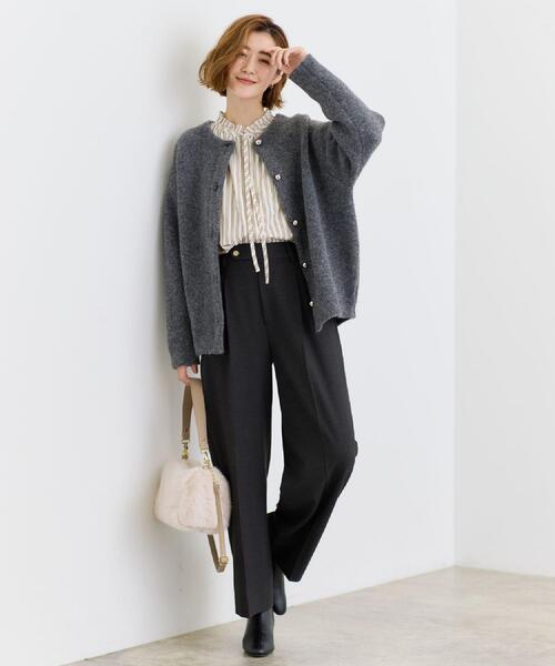 ふっくらやわらかく、毛混オーバーニットカーディガン（カーディガン