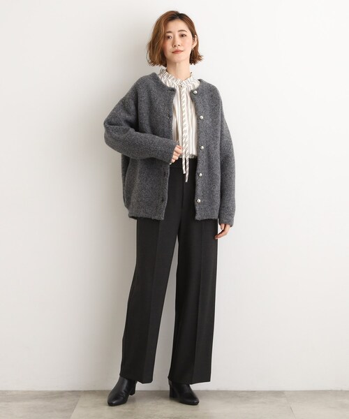 grove(グローブ)の「ふっくらやわらかく、毛混オーバーニットカーディガン(カーディガン/ボレロ・レディース・サックスブルー/チャコールグレー/ナチュラル・02/03/04/05)」の21枚目の写真