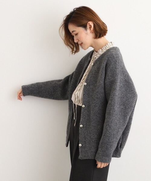 grove(グローブ)の「ふっくらやわらかく、毛混オーバーニットカーディガン(カーディガン/ボレロ・レディース・サックスブルー/チャコールグレー/ナチュラル・02/03/04/05)」の20枚目の写真
