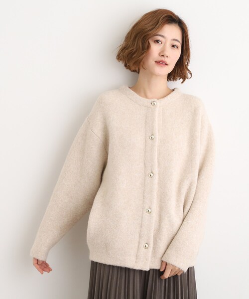 grove(グローブ)の「ふっくらやわらかく、毛混オーバーニットカーディガン(カーディガン/ボレロ・レディース・サックスブルー/チャコールグレー/ナチュラル・02/03/04/05)」の18枚目の写真