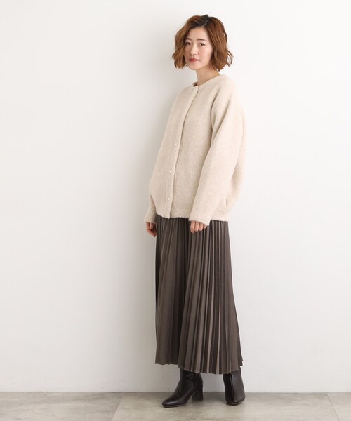 grove(グローブ)の「ふっくらやわらかく、毛混オーバーニットカーディガン(カーディガン/ボレロ・レディース・サックスブルー/チャコールグレー/ナチュラル・02/03/04/05)」の16枚目の写真