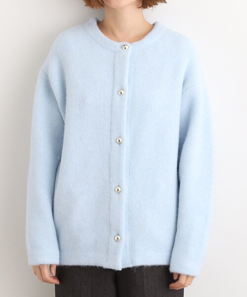 grove(グローブ)の「ふっくらやわらかく、毛混オーバーニットカーディガン(カーディガン/ボレロ・レディース・サックスブルー/チャコールグレー/ナチュラル・02/03/04/05)」の10枚目の写真