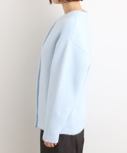 grove(グローブ)の「ふっくらやわらかく、毛混オーバーニットカーディガン(カーディガン/ボレロ・レディース・サックスブルー/チャコールグレー/ナチュラル・02/03/04/05)」の9枚目の写真