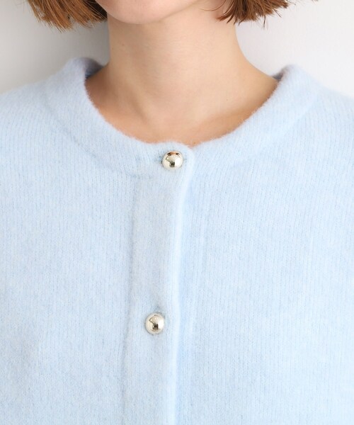 grove(グローブ)の「ふっくらやわらかく、毛混オーバーニットカーディガン(カーディガン/ボレロ・レディース・サックスブルー/チャコールグレー/ナチュラル・02/03/04/05)」の7枚目の写真