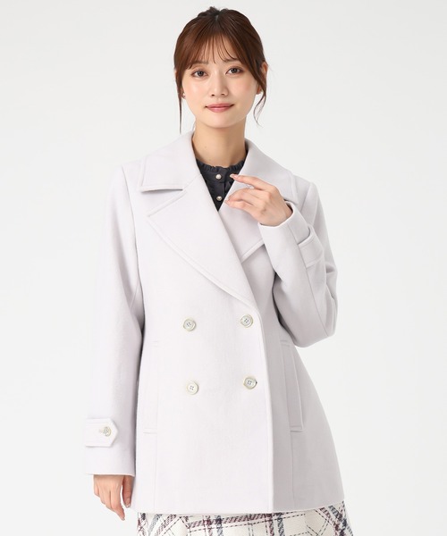 【新品タグ付】JUSGLITTY♡ダブルボタンミドルコート　ホワイト 新品タグ付】JUSGLITTY♡ダブルボタンミドルコート ホワイト 【公式通販】