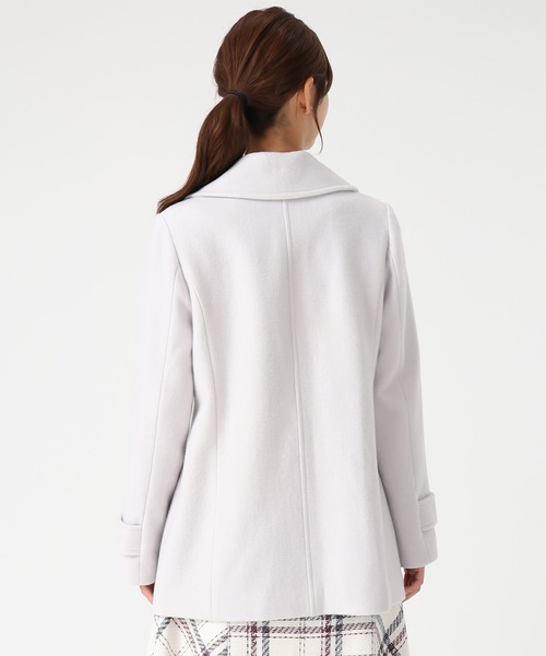 MISCH MASCH（ミッシュマッシュ）の「ミドル丈ダブルボタンコート（チェスターコート・レディース・ブラック/ライトグレー・ﾌﾘ-）」の11枚目の写真