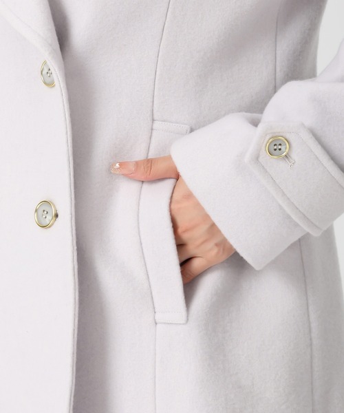 MISCH MASCH（ミッシュマッシュ）の「ミドル丈ダブルボタンコート（チェスターコート・レディース・ブラック/ライトグレー・ﾌﾘ-）」の13枚目の写真