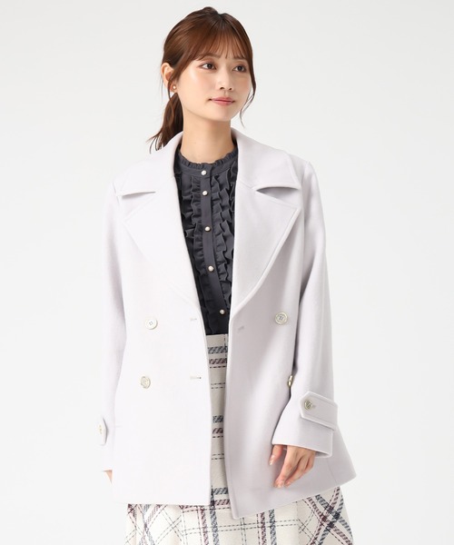 セール】2025秋冬新作 ミドル丈ダブルボタンコート（チェスターコート