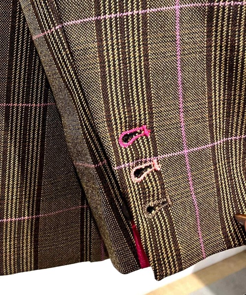 Q(キュー)の「ダブルブレストチェックジャケット(テーラードジャケット・レディース・ブラウン系その他・MEDIUM)」の22枚目の写真