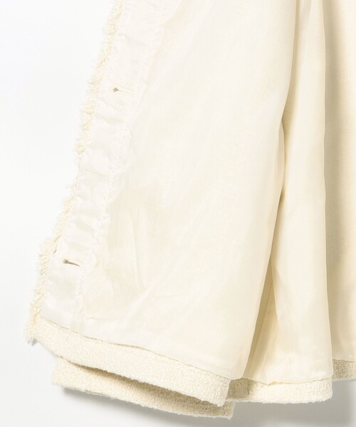 BEAMS HEART（ビームスハート）の「【セレモニー・ハレの日】フリンジ ツイード ジャケット（ノーカラージャケット・レディース・オフホワイト/ブラック・FREE）」の10枚目の写真