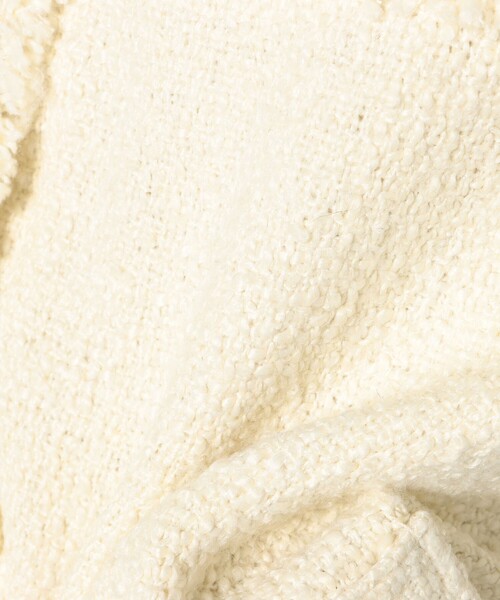 BEAMS HEART（ビームスハート）の「【セレモニー・ハレの日】フリンジ ツイード ジャケット（ノーカラージャケット・レディース・オフホワイト/ブラック・FREE）」の12枚目の写真