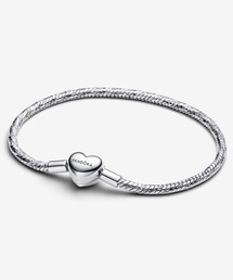 PANDORA | ハート クラスプ ファセット スネークチェーン シルバー ブレスレット(ブレスレット)