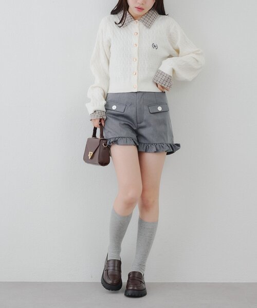 continuer de NICE CLAUP(コンティニューデナイスクラップ)の「細見えまちがいなし!裾フリルショートパンツ(その他パンツ・レディース・ドット/グレー/ブラック・FREE)」の10枚目の写真