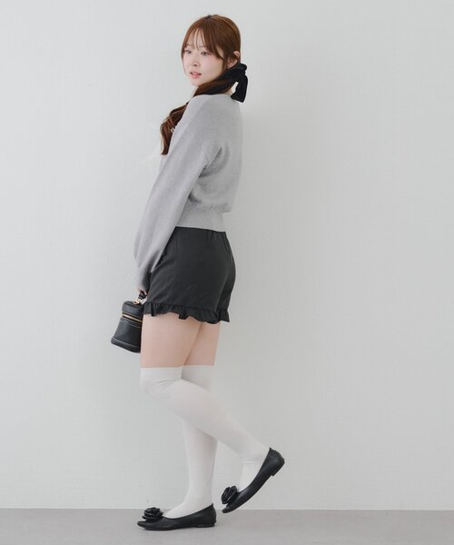 continuer de NICE CLAUP(コンティニューデナイスクラップ)の「細見えまちがいなし!裾フリルショートパンツ(その他パンツ・レディース・ドット/グレー/ブラック・FREE)」の19枚目の写真