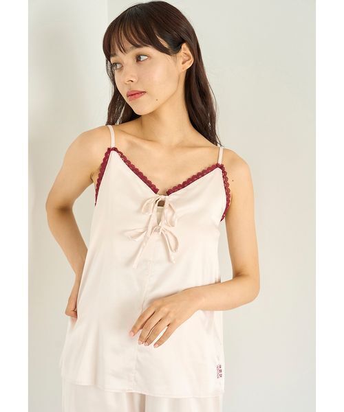 セール】レースサテンキャミソール（ルームウェア/パジャマ）｜gelato
