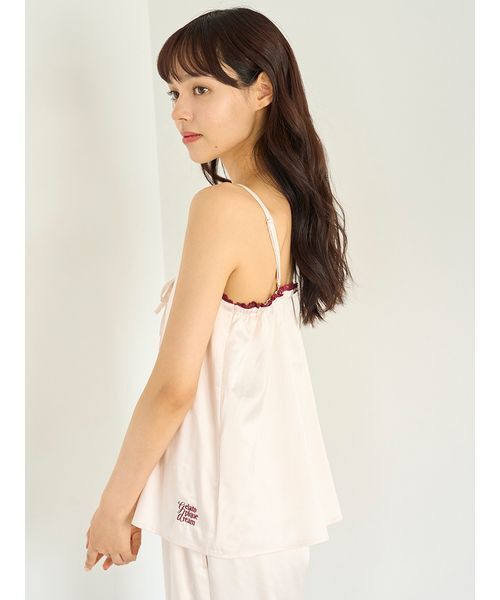 セール】レースサテンキャミソール（ルームウェア/パジャマ）｜gelato