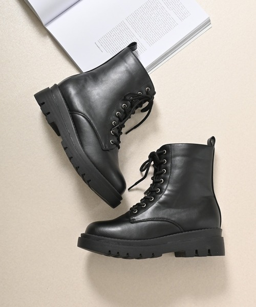 Honeys(ハニーズ)の「厚底レースアップブーツ(ブーツ・レディース・ブラック・L/LL/M/S)」の10枚目の写真