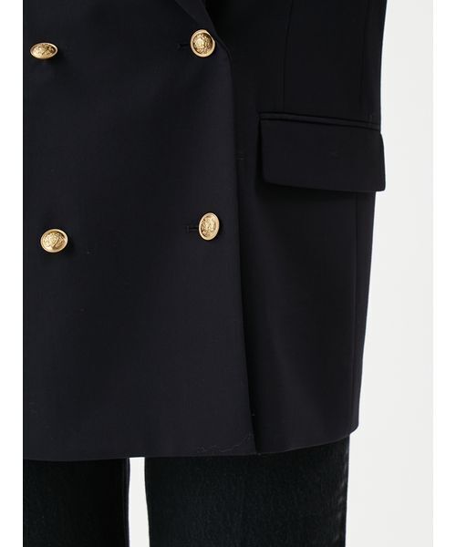 Mila Owen（ミラオーウェン）の「金釦ダブルブレストロングブレザー（テーラードジャケット・レディース・ブラウン/ダークネイビー/アイボリー・F）」の12枚目の写真