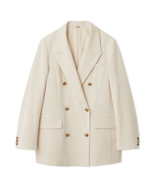 Mila Owen（ミラオーウェン）の「金釦ダブルブレストロングブレザー（テーラードジャケット・レディース・ブラウン/ダークネイビー/アイボリー・F）」の2枚目の写真